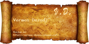 Vermes Dezső névjegykártya